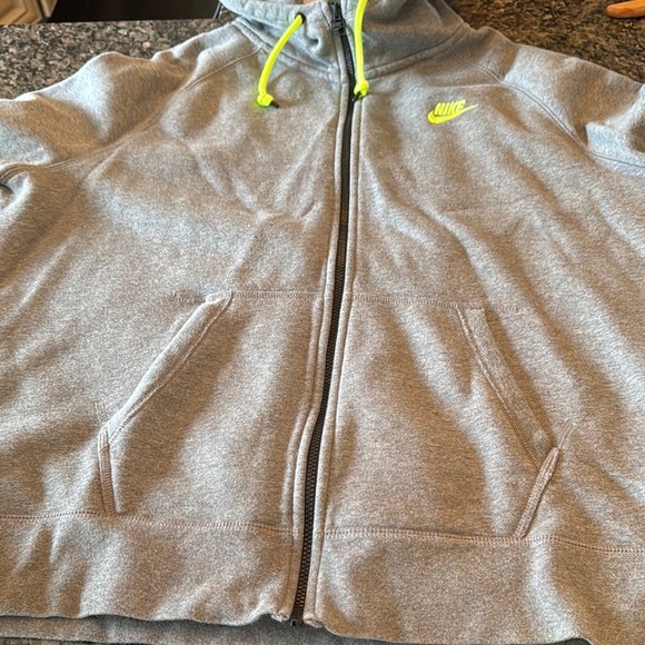 Nike Gray full zip Hoodie with Neon Accents EUC XXL - Picture 9 of 12